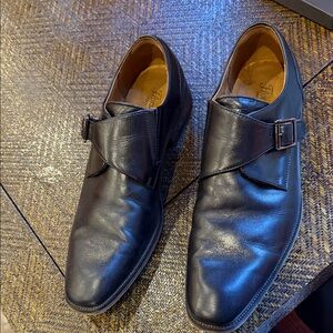 Florsheim Black Leather Monk Strap Oxfords
